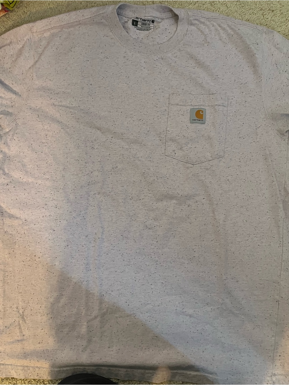 Carhartt Men’s Short-Sleeve Pocket Tee in Heather Lavender Size Large